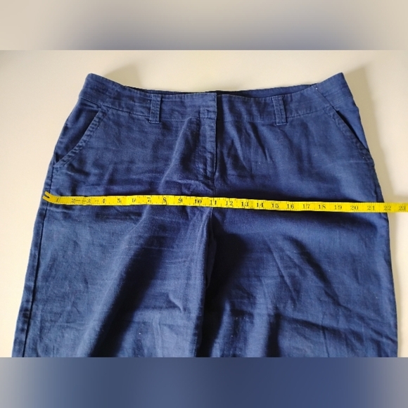 Vineyard Vines Cotton Linen Stretch Navy Blue Cropped Classic Chinos Size 14 - Picture 14 of 17